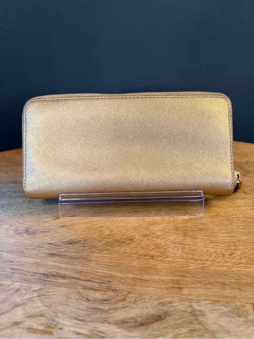 Michael Kors Metallic Gold Zip Wallet
